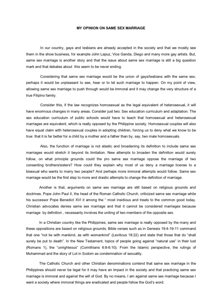 same sex marriage discrimination same sex marriage essay